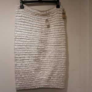Fringed Midi pencil skirt